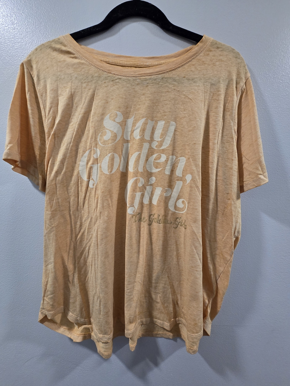 Maurices Peach Graphic Short Sleeve Tee - "Stay Golden Girl"